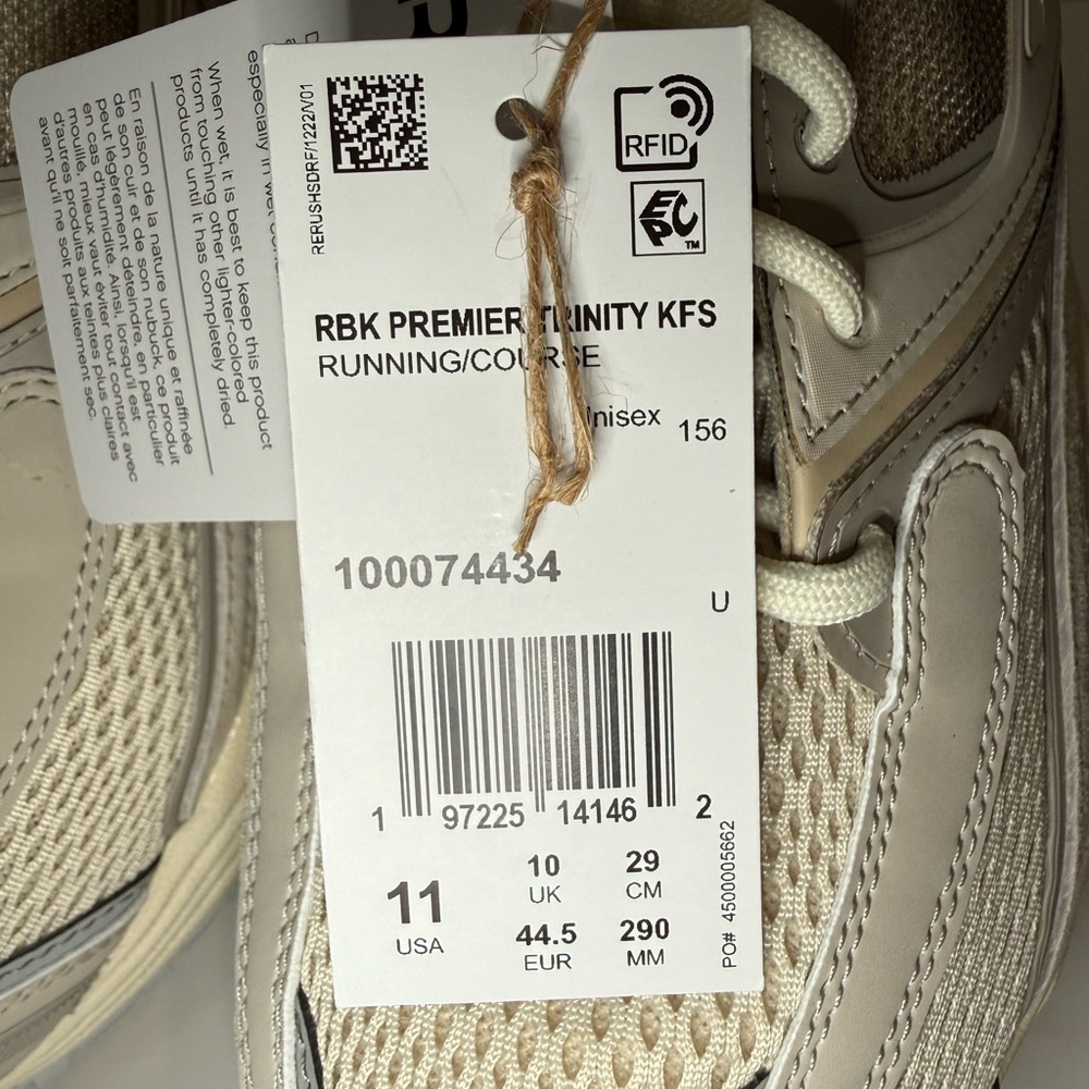 Reebok RBK Premier Trinity KFS Running Shoes Beige Gray - Unisex - NEW - Picture 3 of 11